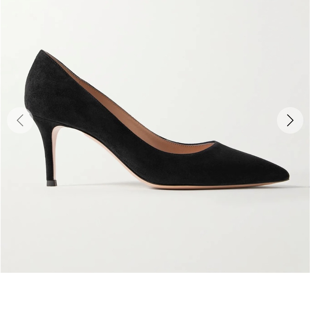 NWT Gianvito Rossi Black Suede Pumps 70mm heel size 38.5